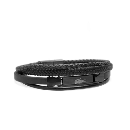 Premium Leather B-147 Bracelet by Overpowered Accessories, featuring a braided design and a sleek metal clasp.