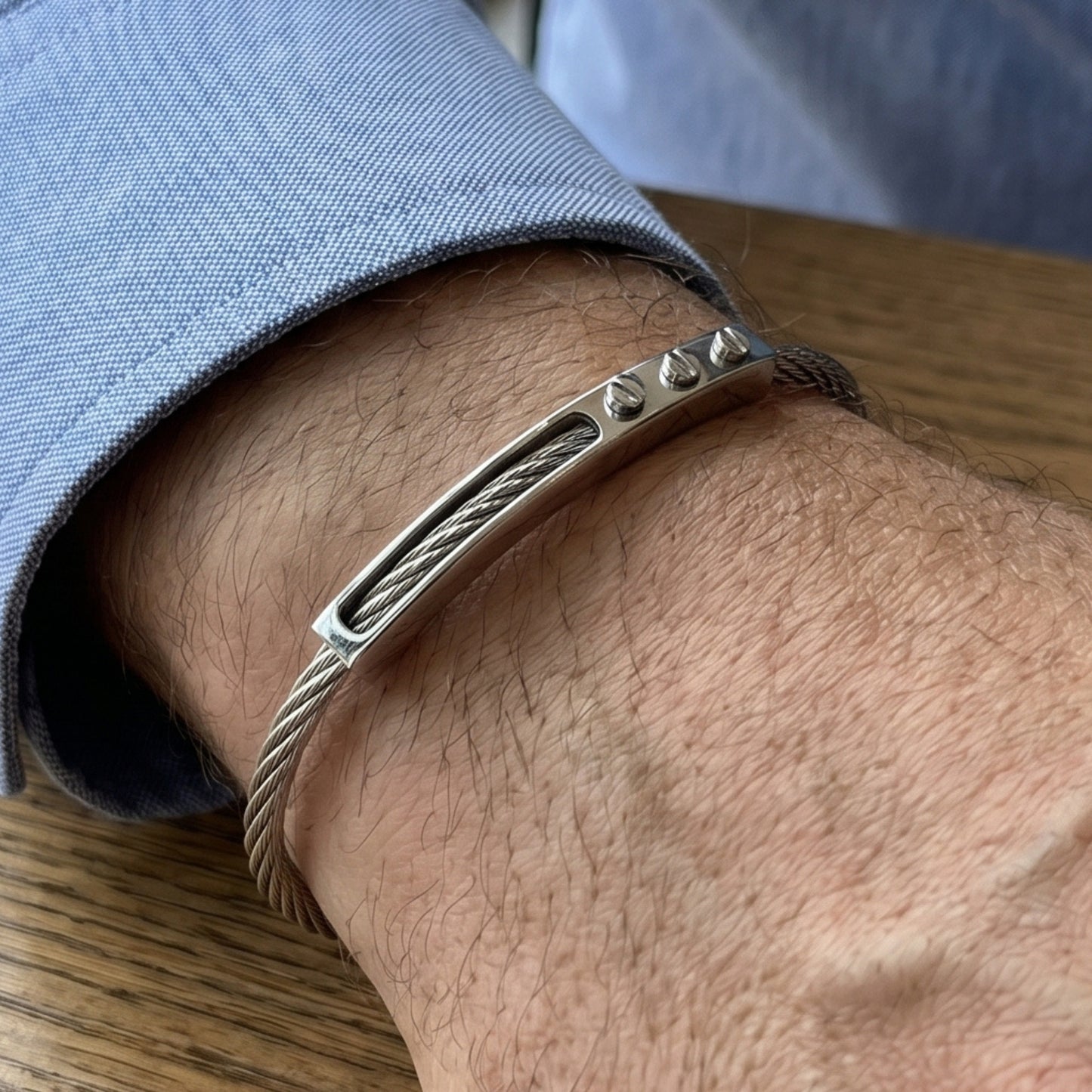 All-Silver Stainless Steel - B-156 Bracelet | Men's - Overpowered Accessories