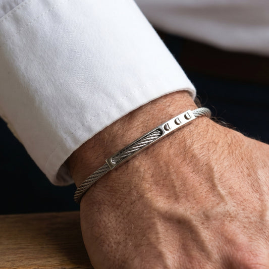 All-Silver Stainless Steel - B-156 Bracelet | Men's - Overpowered Accessories