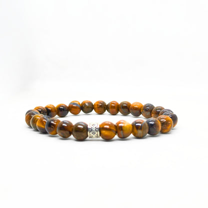 Men's Vigilant Vision Bundle G-8 SG-001 featuring a tiger's eye bracelet with silver accents from Overpowered Accessories.