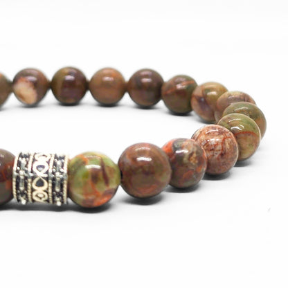 Stone & Shade Bundle G-9 SG-001 features a men's bracelet with earthy-toned beads and a decorative silver accent.