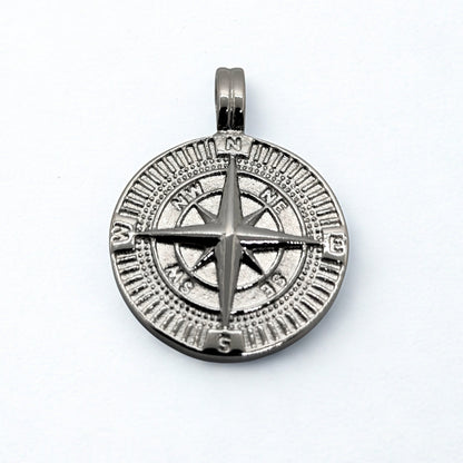 Compass Pendant P-001 | Silver Steel Accessory - Overpowered Accessories | Egypt