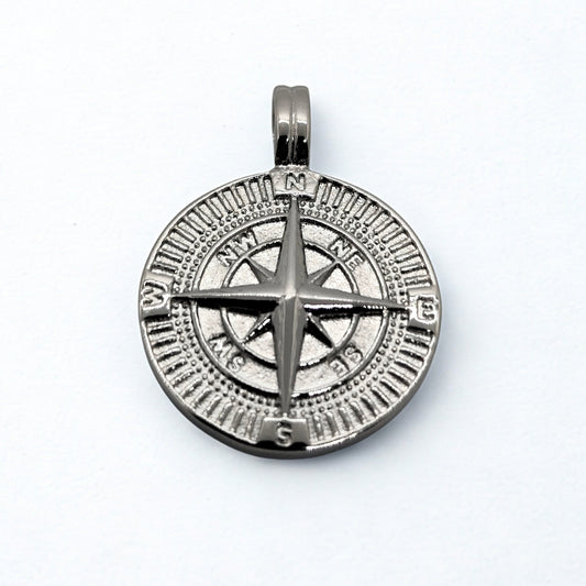 Compass Pendant P-001 | Silver Steel Accessory - Overpowered Accessories | Egypt