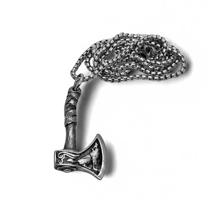 Axe Pendant PN-002 | Silver Steel Necklace - Overpowered Accessories | Egypt