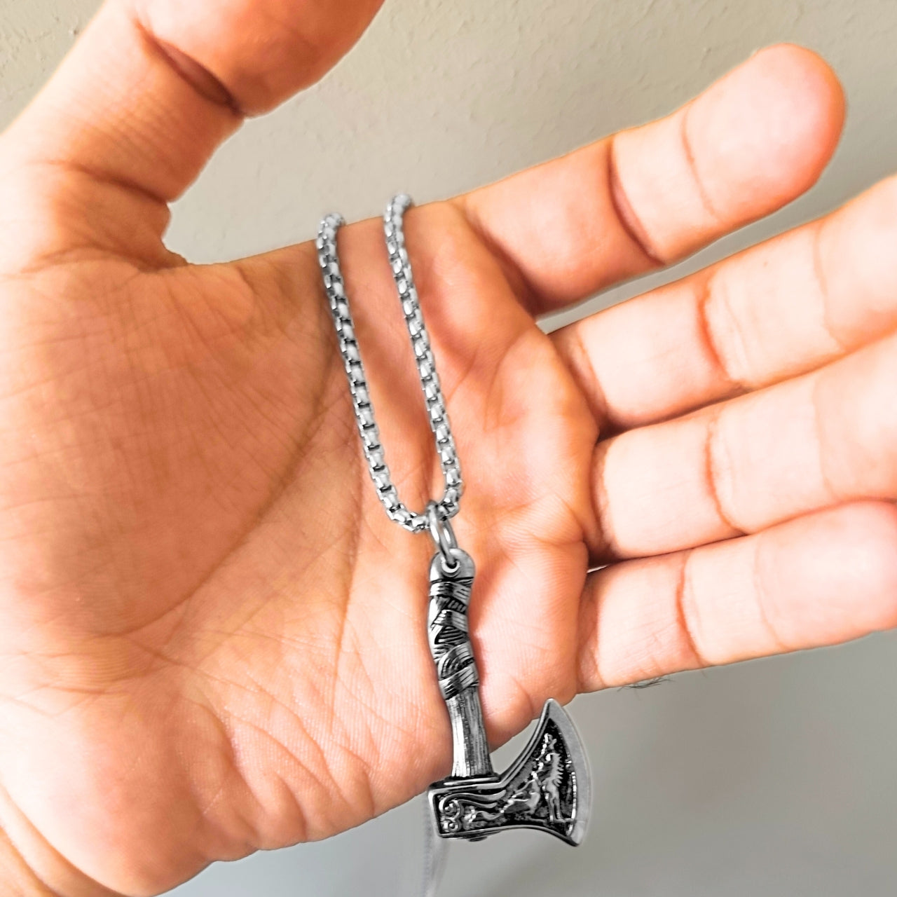 Axe Pendant PN-002 | Silver Steel Necklace - Overpowered Accessories | Egypt