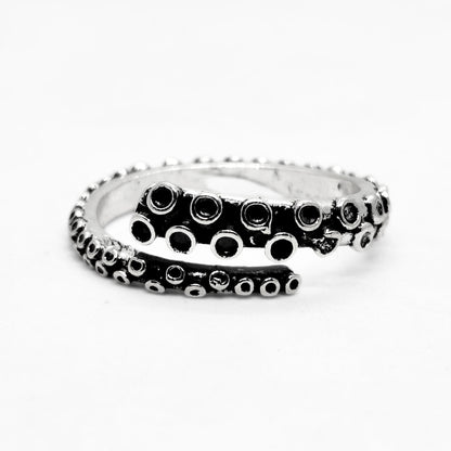 Bold Zinc Alloy - R-1 Ring features a unique octopus tentacle design with textured detailing, ideal for men's fashion.