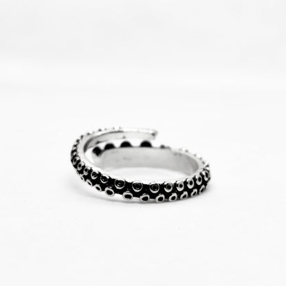 Bold Zinc Alloy - R-1 Ring by Overpowered Accessories features a sleek, twisted design with black and silver accents.