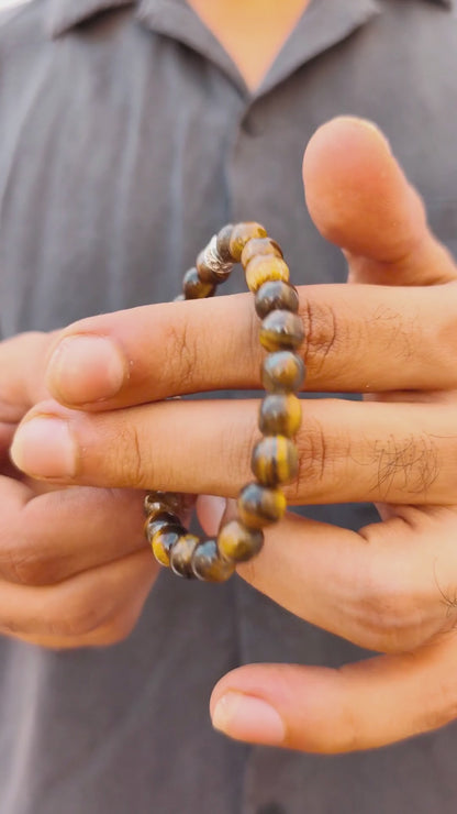 Natural Tiger Eye G-8 | Pure Stone Men's Bracelet - Overpowered Accessories | Egypt