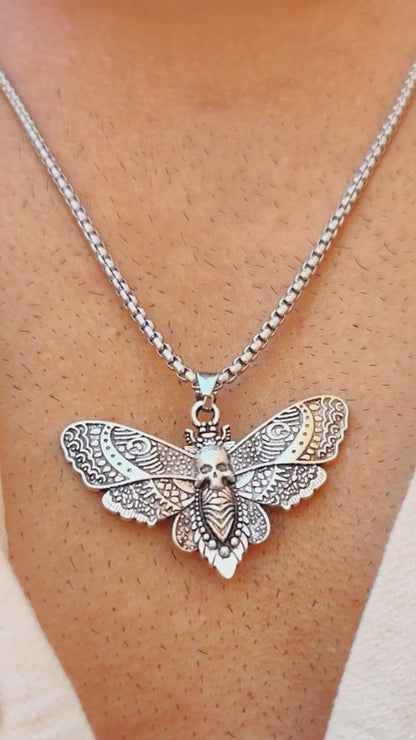 PN-14 Death Butterfly Stainless Steel Pendant & Necklace | Men's - Overpowered Accessories