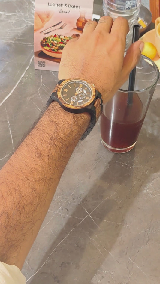 The Legacy Zebrawood & Ebony Wood Watch - WW-03 | Men's - Overpowered Accessories