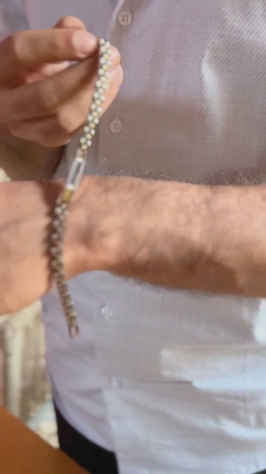 Tri-Color Silver, Gold, & Black Stainless Steel - B-85 Bracelet | Men's - Overpowered Accessories Egypt