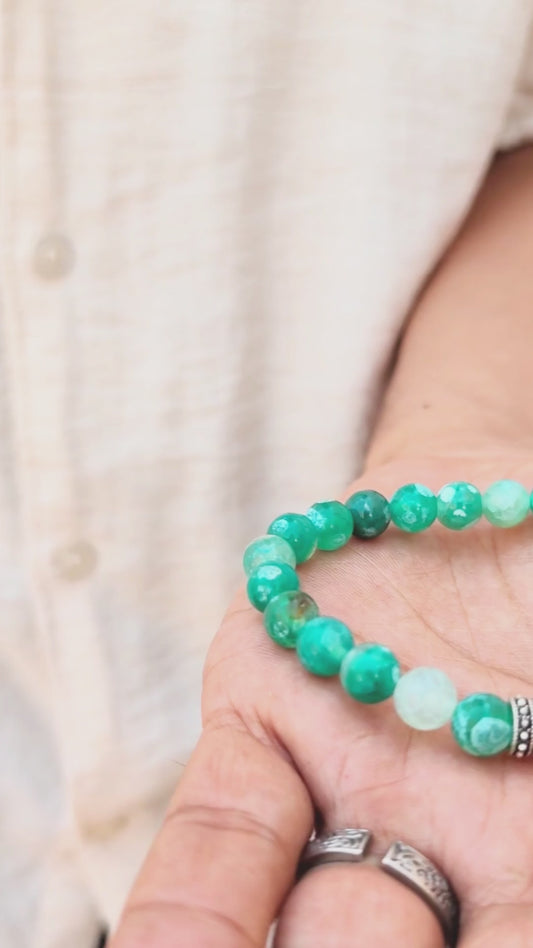 Natural Green Agate Stone - G-27 Bracelet | Men's - Overpowered Accessories