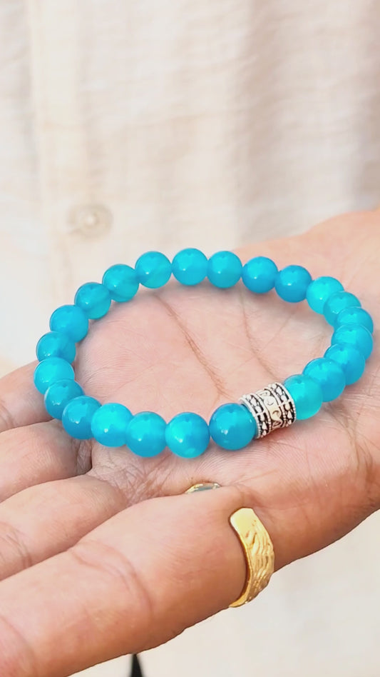 Natural Blue Agate Stone - G-31 Bracelet | Men's - Overpowered Accessories