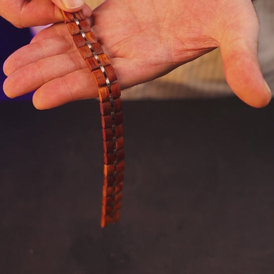 Luxury natural rosewood bracelet, product video, Overpowered Accessories