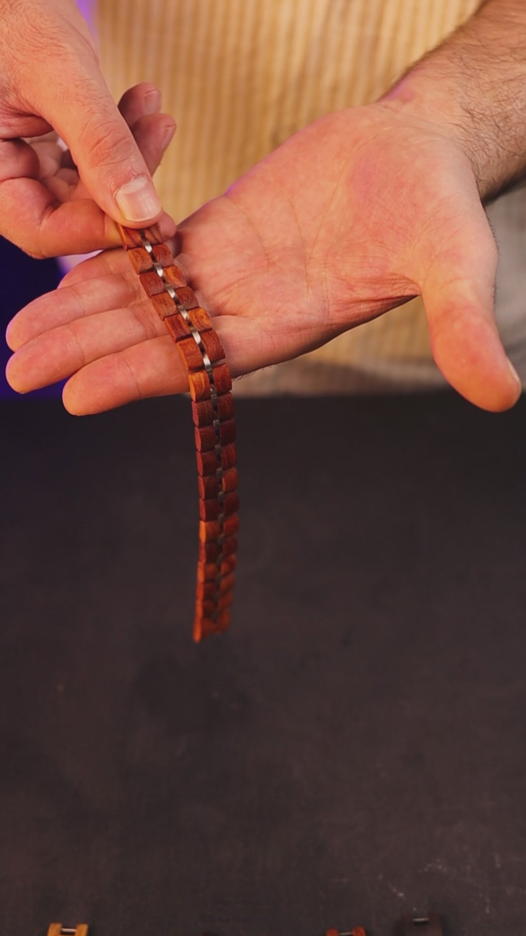 Luxury natural rosewood bracelet, product video, Overpowered Accessories