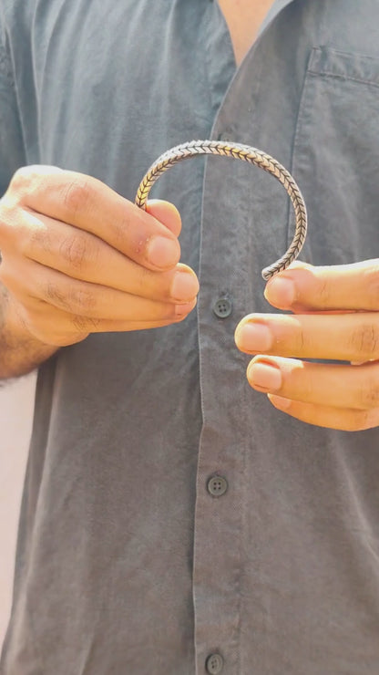 Silver Stainless Steel - B-128 Bracelet | Men's - Overpowered Accessories