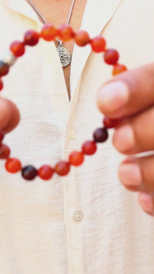 Natural Red Agate Stone - G-30 Bracelet | Men's - Overpowered Accessories