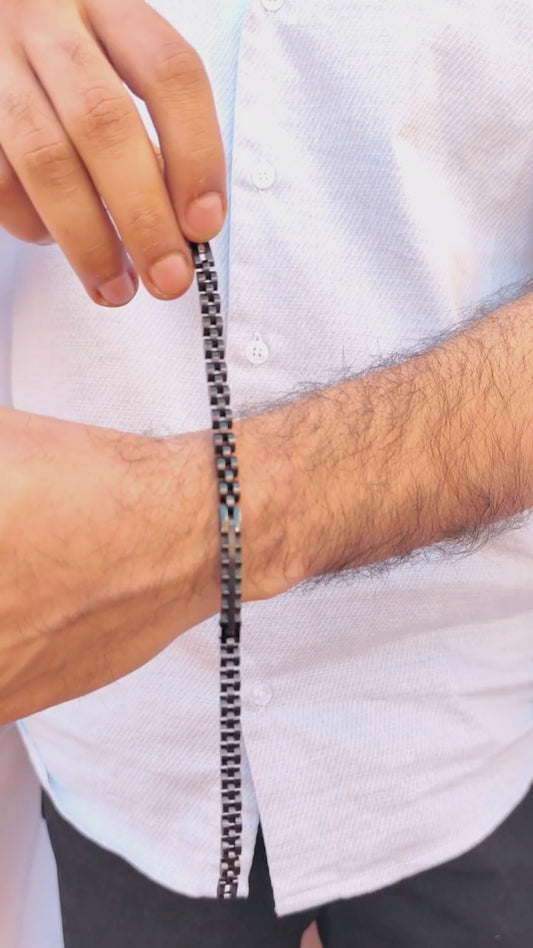 All-Black Stainless Steel B-122 | Men's Bracelet - Overpowered Accessories | Egypt