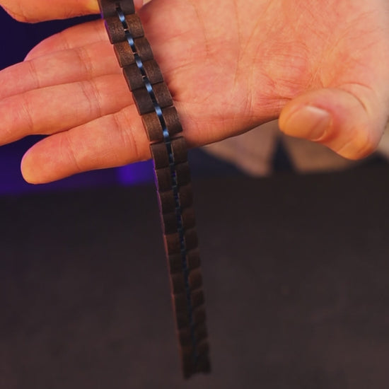 Premium handmade natural ebony wood bracelet, product video, Overpowered Accessories