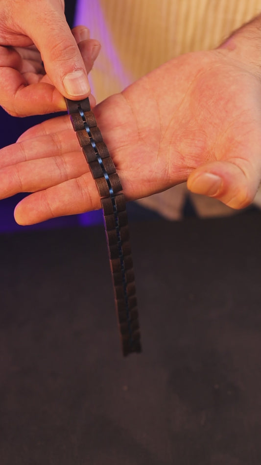 Premium handmade natural ebony wood bracelet, product video, Overpowered Accessories