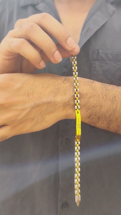 Silver & Gold Anchor Stainless Steel - B-131 Bracelet | Men's - Overpowered Accessories
