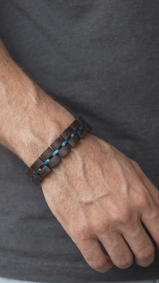 Premium Handmade Natural Ebony Wood Bracelet - B-66 | Men's - Overpowered Accessories - Egypt