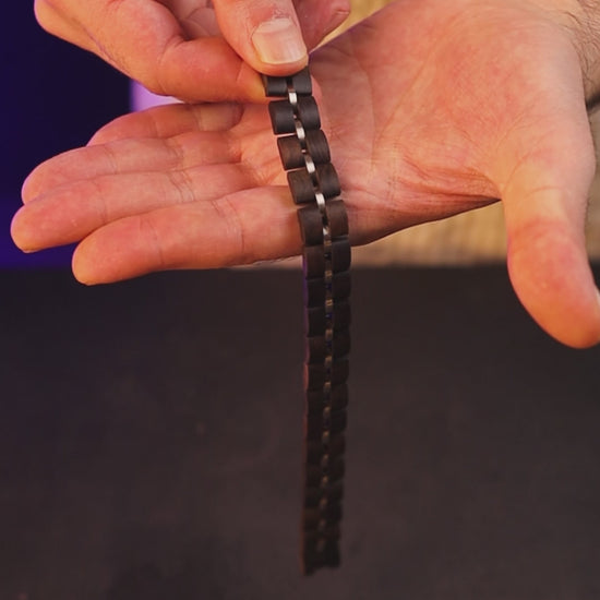 Luxury natural ebony wood bracelet, product video, Overpowered Accessories