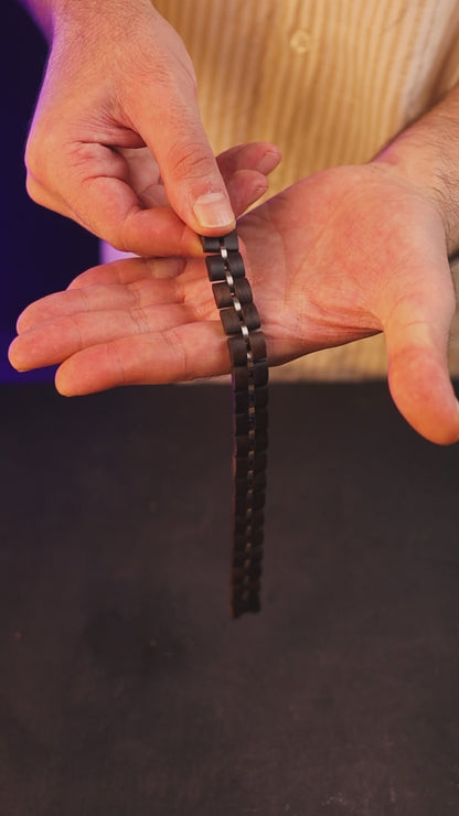 Luxury natural ebony wood bracelet, product video, Overpowered Accessories