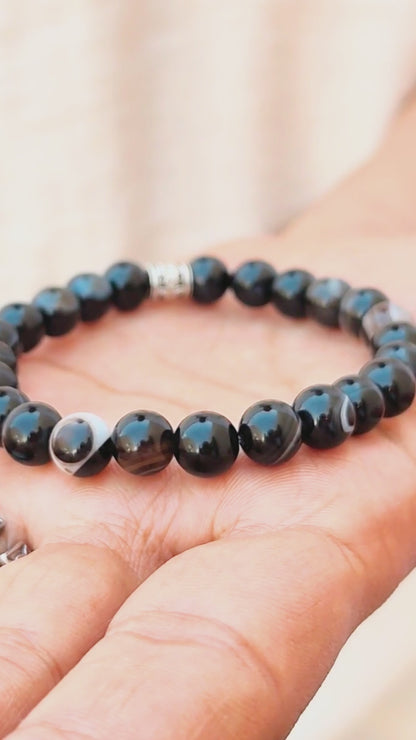Natural Suleimani Agate Stone - G-33 Bracelet | Men's - Overpowered Accessories