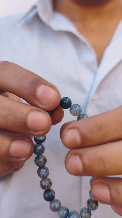 Natural Agate & Silver Stainless Steel G-3 | Men's Stone Bracelet - Overpowered Accessories | Egypt