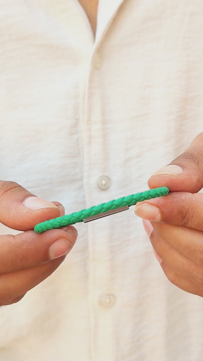 Premium Green Leather - B-160 Bracelet | Men's - Overpowered Accessories