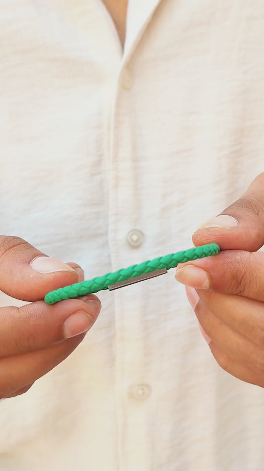 Premium Green Leather - B-160 Bracelet | Men's - Overpowered Accessories