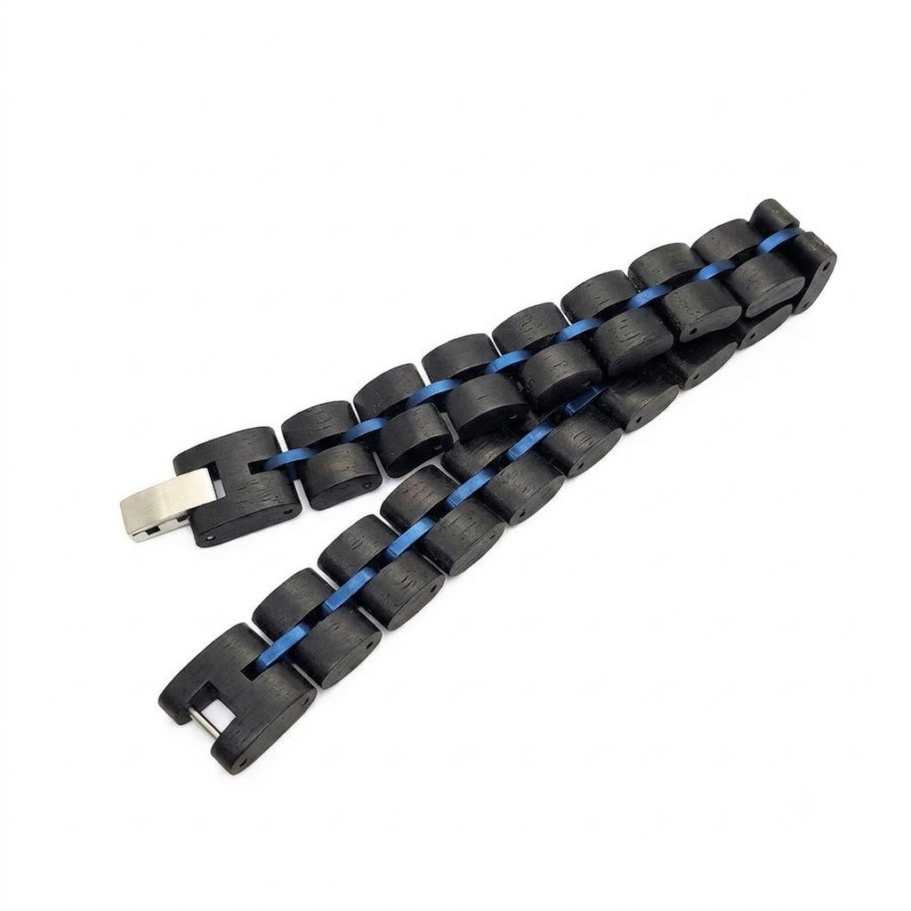 Premium Handmade Natural Ebony Wood Bracelet - B-66 | Men's - Overpowered Accessories