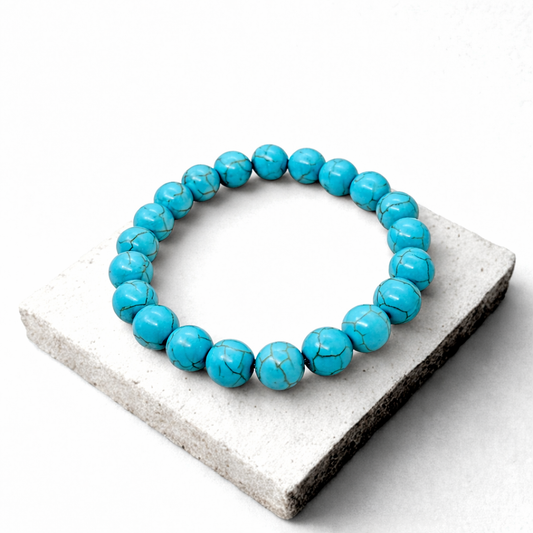 Natural Howlite (هاولايت) G-7 | Pure Stone Men's Bracelet - Overpowered Accessories | Egypt