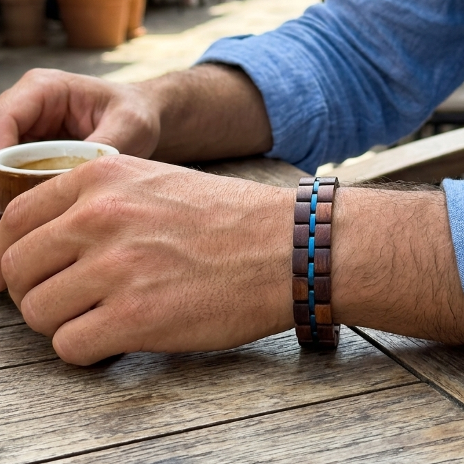 Luxury Natural Rosewood Bracelet - B-189 | Men's - Overpowered Accessories