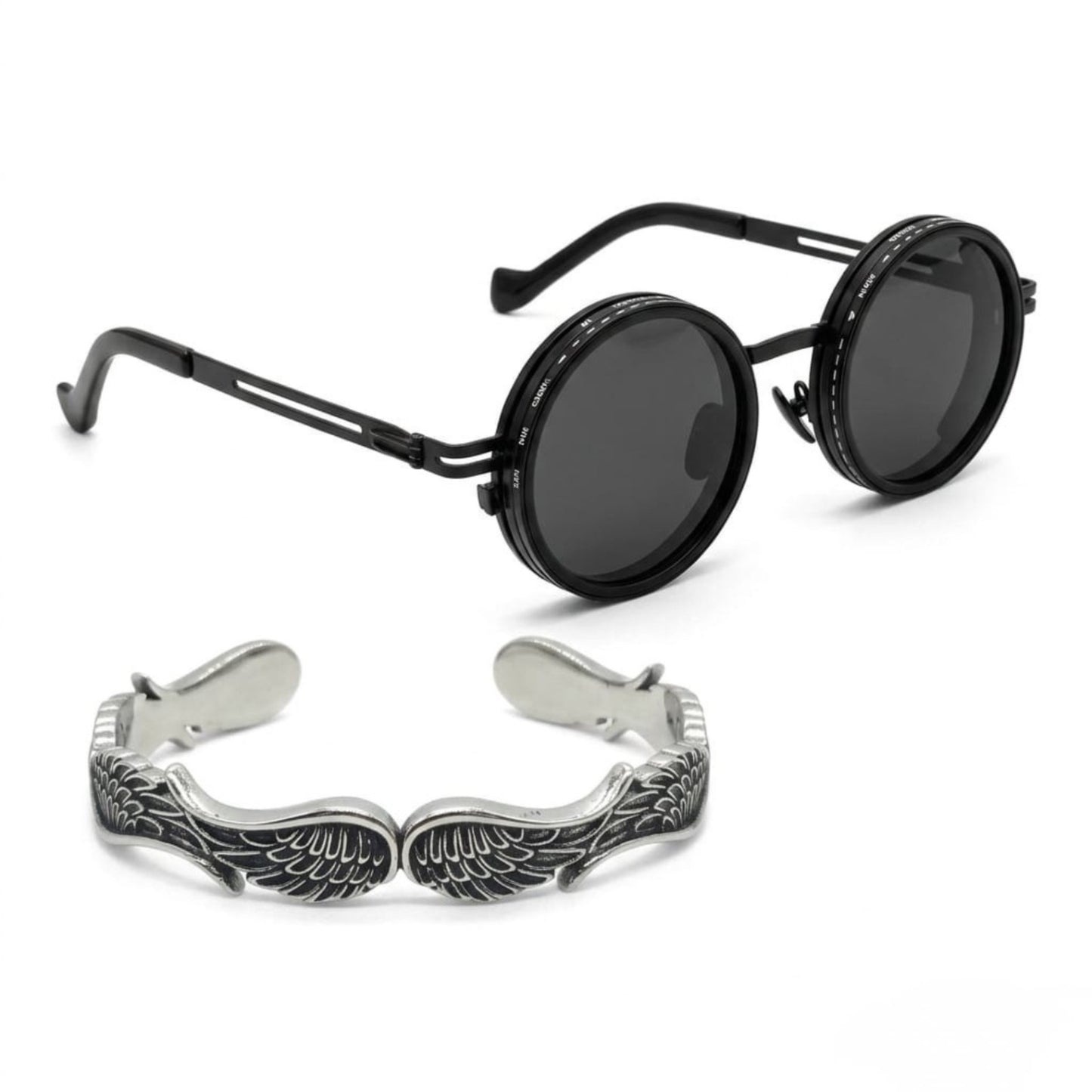 Vanguard Aviator Bundle SG-001 B-121 | Sunglasses & Men's Stainless Steel Bracelet - Overpowered Accessories | Egypt