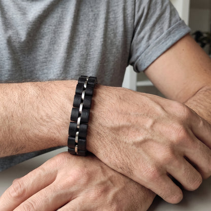 Luxury Natural Ebony Wood Bracelet - B-52 | Men's - Overpowered Accessories