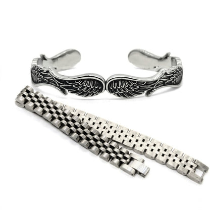 Vanguard Silver Horizon Bundle B-121 B-17 | Men's Stainless Steel Bracelets - Overpowered Accessories | Egypt