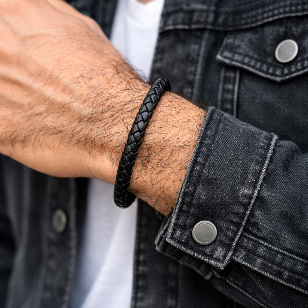 Metal Shift Leather Bundle B-106 B-105 | Black Leather Duo - Overpowered Accessories | Egypt