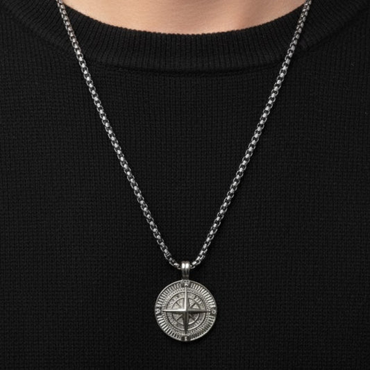 Celestial Vanguard Bundle B-121 PN-001 | Men's Stainless Steel Bracelet & Necklace - Overpowered Accessories | Egypt