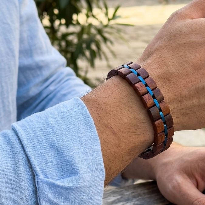 Luxury Natural Rosewood Bracelet - B-189 | Men's - Overpowered Accessories