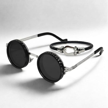 Men's Flux Command Bundle B-123 SG-002 featuring stylish sunglasses and a sleek bracelet by Overpowered Accessories.