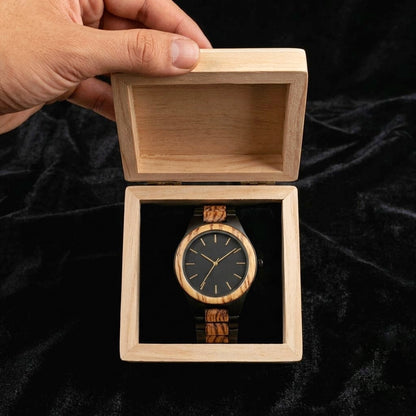 Premium Vintage Zebrawood & Ebony Watch - WW-01 | Men's - Overpowered Accessories